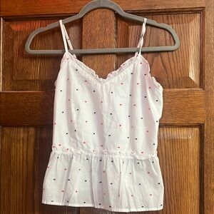 White Polka Dot Women's Top